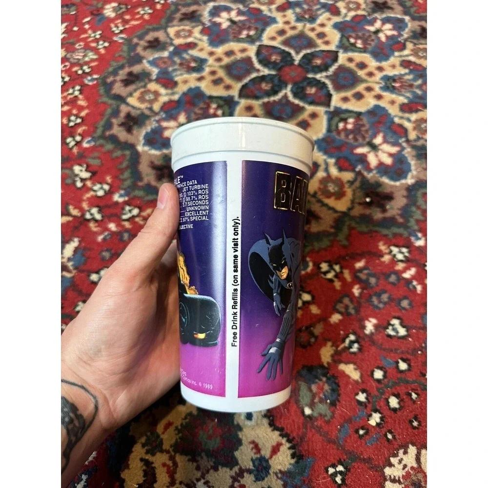 Vintage Batman Movie Taco Bell Plastic Purple Collector Cup Pepsi 1989